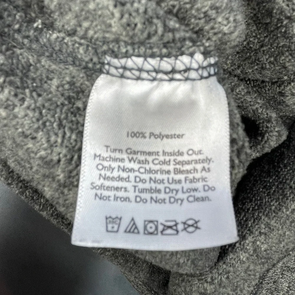 Eddie Bauer Gray Heathered Quarter Zip Fleece Pullover Mens Medium M